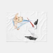 Couvertures bébé en molleton avec cigogne et bébé (Devant (Horizontal))