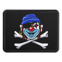 Crâne de pirate clown et os croisés