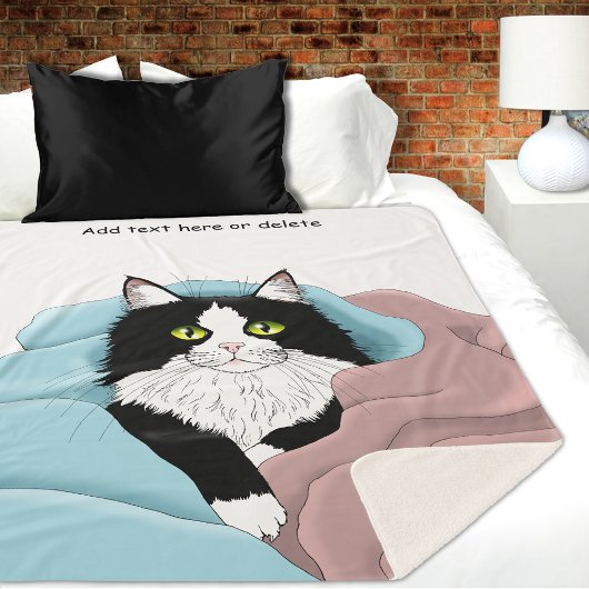 Couvertures de chat smoking fantaisiste rose et bl