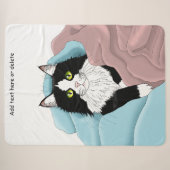 Couvertures de chat smoking fantaisiste rose et bl (Devant (Horizontal))