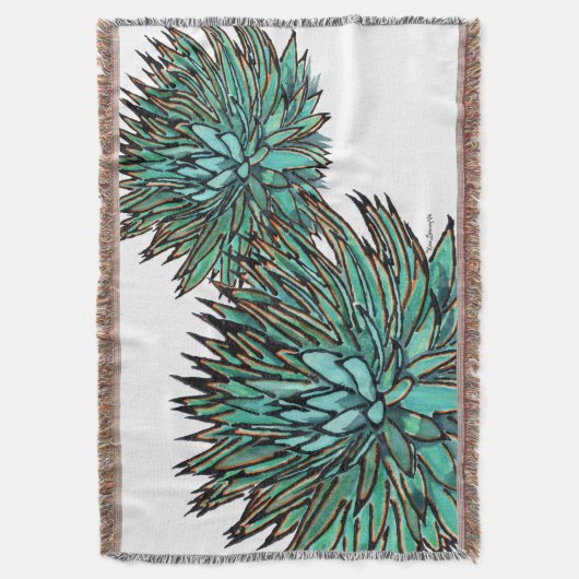 Couvertures de jet - agave vert en épi (devant Vertical)