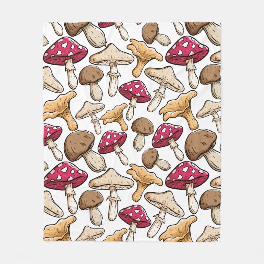 Couvertures de toison Motifs de champignons (Devant)