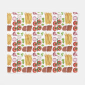 Couvertures d'ouatine de motif de pâtes (Devant (Horizontal))