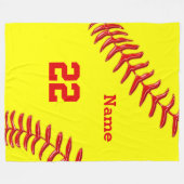 Couvertures en molleton Softball avec NOM et NUMBE (Devant (Horizontal))