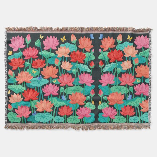 Couvertures Fleurs Papillons Abstraits Lotus (Devant)