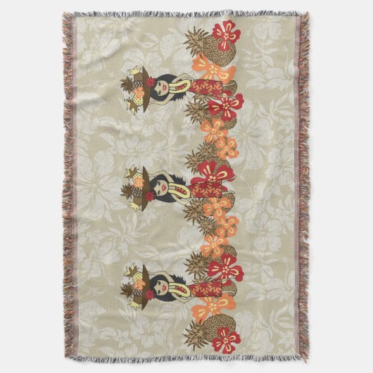 Couvertures hawaïennes de jet de fille de danse (devant Vertical)