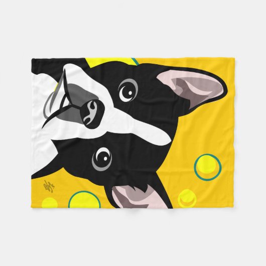 Couvertures noires et blanches de Boston Terrier (Devant (Horizontal))