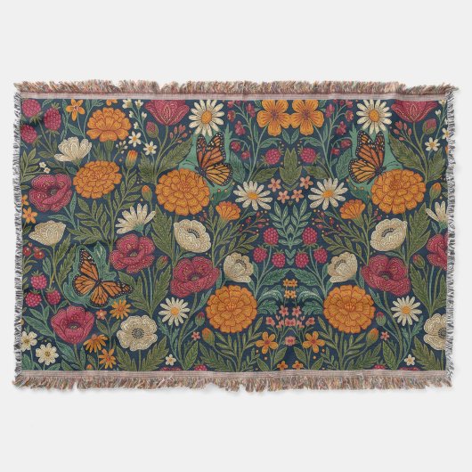 Couvertures Papillons Floraux Indiens Abstraits (Devant)