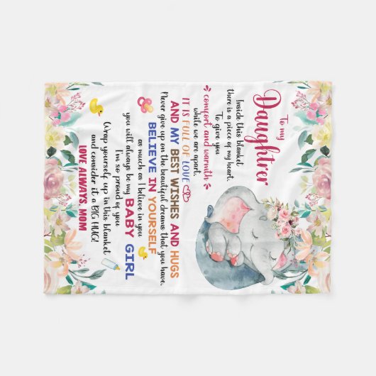 Couvertures Pour Filles, À Ma Fille (Devant (Horizontal))