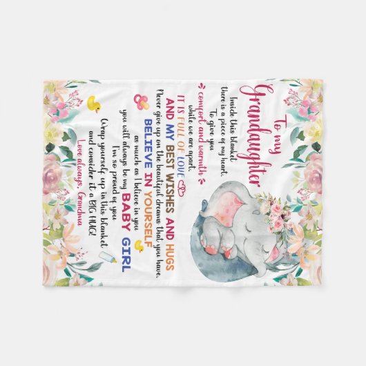 Couvertures Pour Filles, À Ma Petite-Fille (Devant (Horizontal))