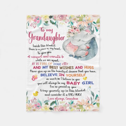 Couvertures Pour Filles, À Ma Petite-Fille (Devant)