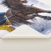 Couvertures Sherpa Décor Maison Cheval Hiver (3/4)