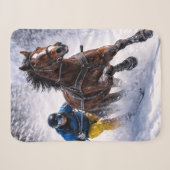 Couvertures Sherpa Décor Maison Cheval Hiver (Devant (Horizontal))