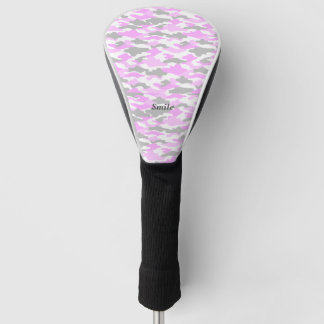 COUVRE-CLUB DE GOLF 名前　カスタマイズ　迷彩　ピンク ゴルフヘッドカバー