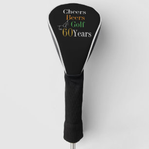 Couvre-club De Golf 60e Anniversaire Golf Cheers and Beers Black Gold