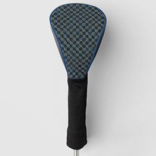 Couvre-club De Golf À damiers bleu bizarre ou rayures inclinées, point