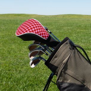 Couvre-club De Golf à damiers rouge et rose chaud