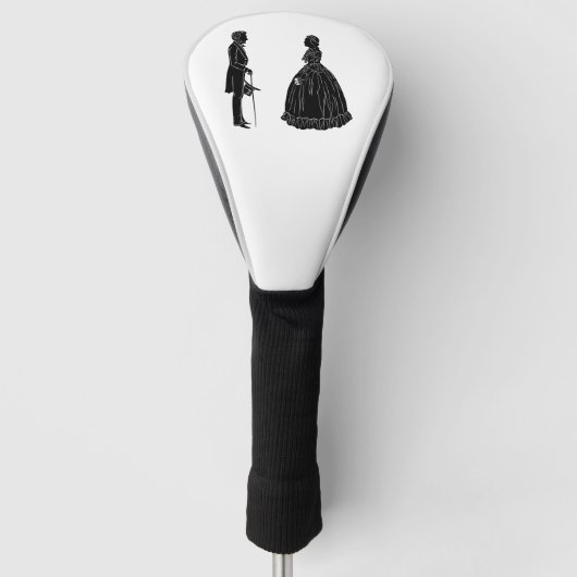 Couvre-club De Golf abraham lincoln mary todd lincoln silhouette (Devant)