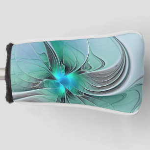 Couvre-club De Golf Abstrait avec du bleu, art fractal moderne