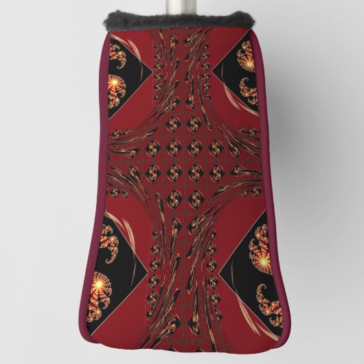 Couvre-club De Golf Achempong Zazzle: Luxury Red Swirl High-End Course (Tourné à 90°)