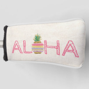 Couvre-club De Golf Adorable Aloha Hawaiian ananas rayé