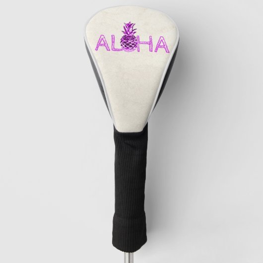 Couvre-club De Golf Adorable Aloha Hawaiian Metallic Pineappy (Devant)