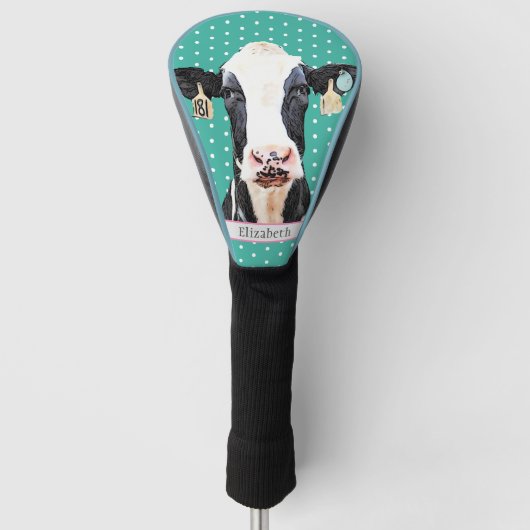 Couvre-club De Golf Adorable Holstein Vache Laitier Animal Coloré Mign (Devant)