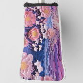 Couvre-club De Golf Adorable Pink Purple Pastel Floral Cutout Motif (Tourné à 90°)