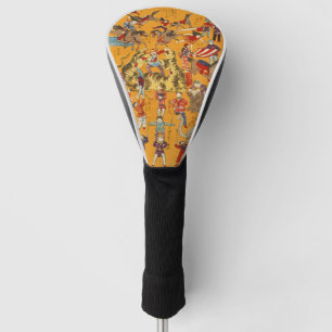 Couvre-club De Golf Affiche de cirque japonaise vintage Art Ukiyo-e
