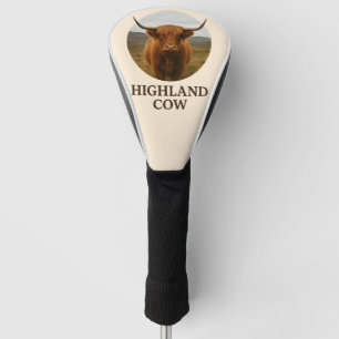 Couvre-club De Golf Affiche de portrait de vache des Highlands avec "V