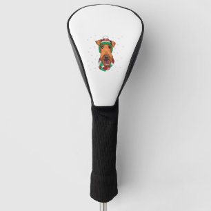 Couvre-club De Golf Airedale Terrier dans le casquette de Noël