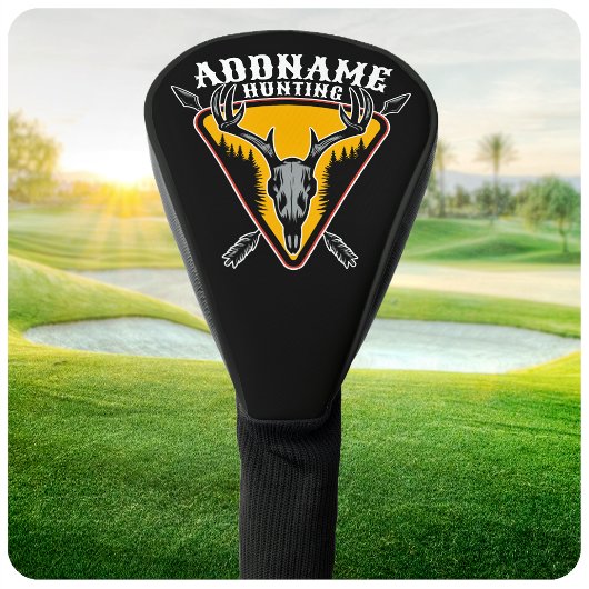 Couvre-club De Golf AJOUTER NOM Hunter Elk Crâne Gros Antlers Chasse a