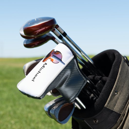 Couvre-club De Golf Ajouter votre nom texte brun violon musique amoure (In Situ)