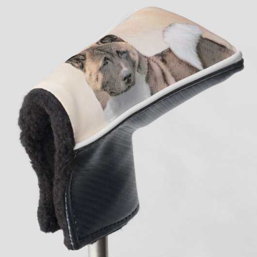 Couvre-club De Golf Akita Peinture - Cute Original Chien Art (Devant 3/4)