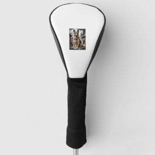Couvre-club De Golf Allemand Berger Chien Tête Portrait Amoureux des c