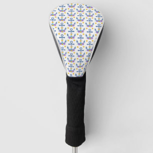 Couvre-club De Golf Ancre bleue Coquilles de mer violettes Étoile de m