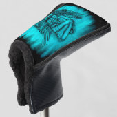 Couvre-club De Golf Angel Eros en amour, design noir et vert (Devant 3/4)