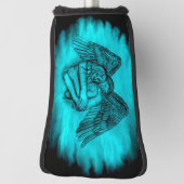 Couvre-club De Golf Angel Eros en amour, design noir et vert (Tourné à 90°)