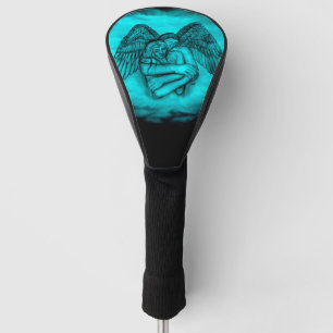 Couvre-club De Golf Angel Eros en amour, design noir et vert