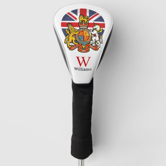 Couvre-club De Golf Angleterre Drapeau et Crest Golf Head Cover (Devant)