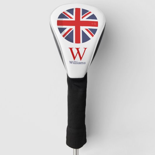 Couvre-club De Golf Angleterre Drapeau Monogram Golf Head Coque (Devant)
