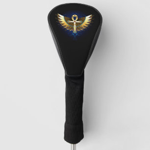 Couvre-club De Golf Ankh or avec ailes