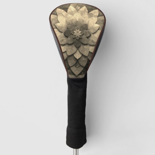 Couvre-club De Golf Antique Golden Mandala Art Fleur texturée (Devant)