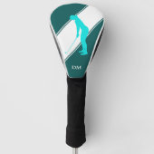 Couvre-club De Golf Aqua Blue Golfer sur le blanc Turquoise (Devant)