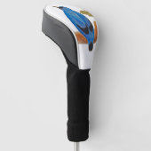 Couvre-club De Golf Aquarelle bleu Cuckooshrike (Incliné)