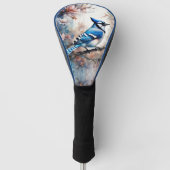 Couvre-club De Golf Aquarelle bleu Jay Cherry Blossoms (Devant)