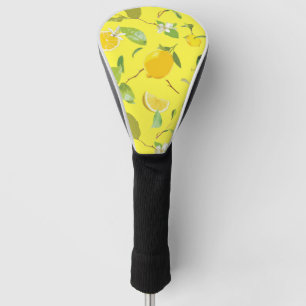 Couvre-club De Golf Aquarelle Citron & Feuilles 4