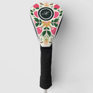 Couvre-club De Golf Aquarelle florale Boho Rose Dusty personnalisée