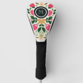 Couvre-club De Golf Aquarelle florale Boho Rose Dusty personnalisée (Devant)