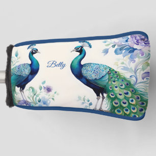 Couvre-club De Golf Aquarelle florale Peacock